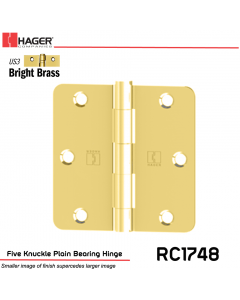 Hager 1748 US3 Full Mortise Hinge Stock No 030693