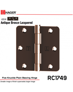 Hager 1749 US10A Full Mortise Hinge Stock No 032887