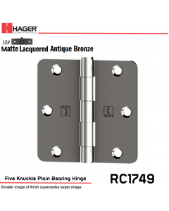 Hager 1749 US10R Full Mortise Hinge Stock No 016902