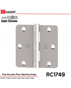 Hager 1749 US26D Full Mortise Hinge Stock No 033785