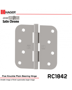 Hager 1842 US26D Full Mortise Hinge Stock No 033567