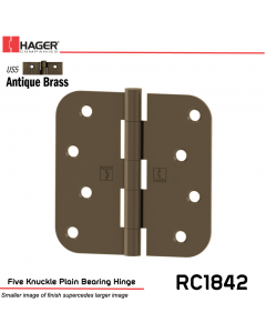 Hager 1842 US5 Full Mortise Hinge Stock No 030853