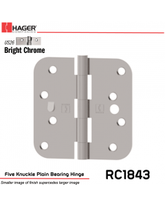 Hager 1843 US26 Full Mortise Hinge Stock No 081895