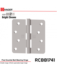 Hager 1741 US26 Full Mortise Hinge Stock No 034348