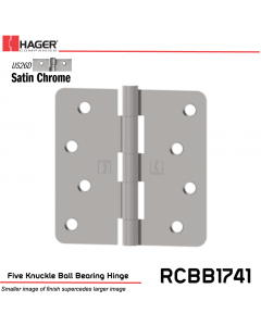 Hager 1741 US26D Full Mortise Hinge Stock No 034349