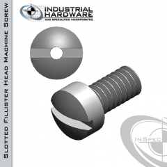 Stainless Slotted Fillister Head Vented Machine Screw: 10-24 x 1/2