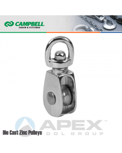 Campbell T7655022N 1-1/4 in. Single Sheave Swivel Eye Pulley