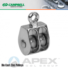 Campbell T7655212N 1 in. Double Sheave Rigid Eye Pulley