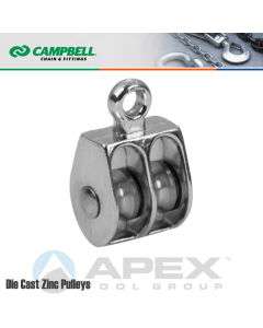 Campbell T7655222N 1-1/2 in. Double Sheave Rigid Eye Pulley