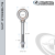 N2022-SS-2-1/4: 5/16-18 x 2-1/4 in Long with 1-1/2 in Thread Shoulder Pattern Eyebolt with Nut SS Type 304 - Made in the USA