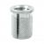 1/4-20 UNC x 0.500 PlastiSert Press-Fit Threaded Insert For Plastics - Flanged - Bottom Slot - 303 Stainless - Made in USA