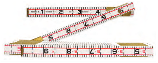 Red End Engineer Folding Wood Rule